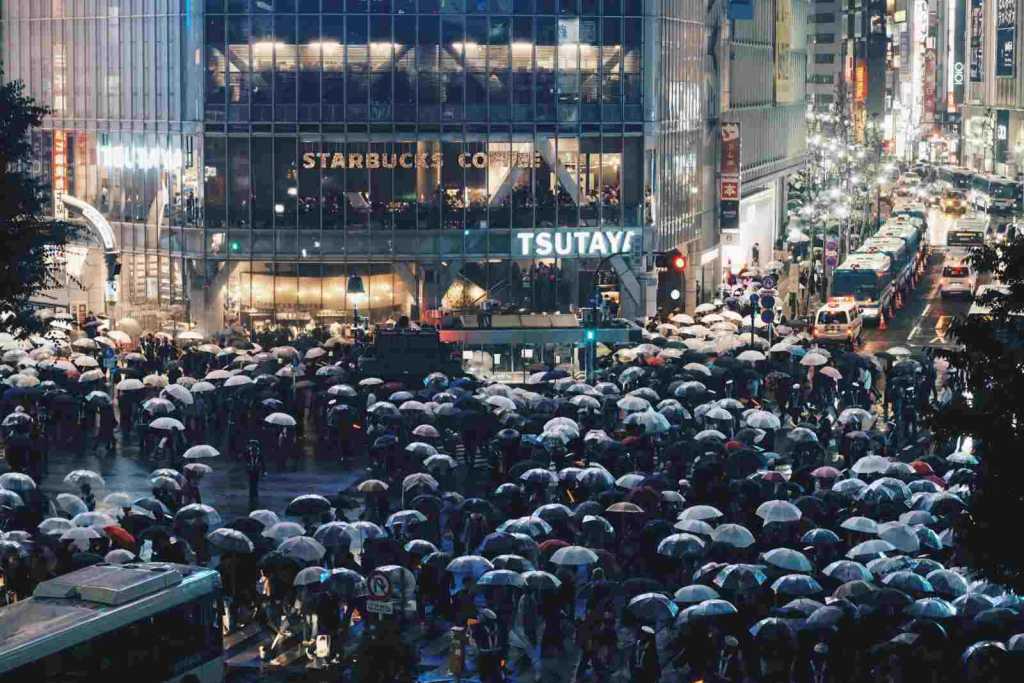 Crowded Street in Shibuya Tokyo