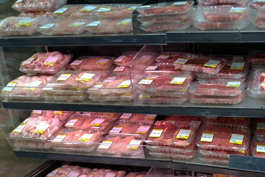 Rak daging halal di Pak’nSave Mt. Albert