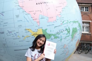 The World Turned Upside Down at LSE and my finished dissertation! Photo by Nadia Karina