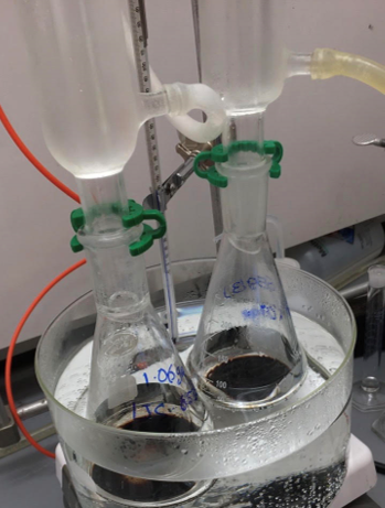 These are some bio-plasticizer samples prepared for titration to determine their characteristics.