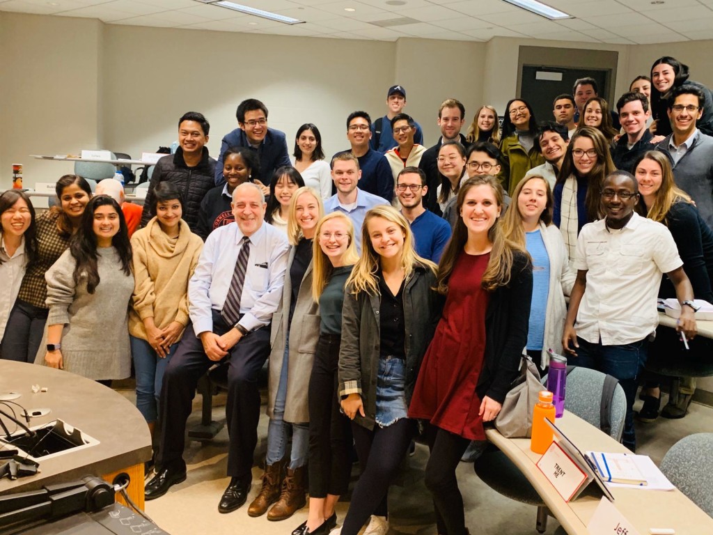 Syahid and his friends at Cornell School of Industrial and Labor Relations .